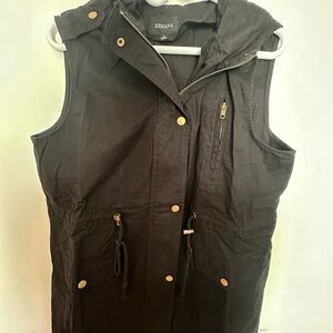 Zenana Outfitters Black Vest with Gold Accents